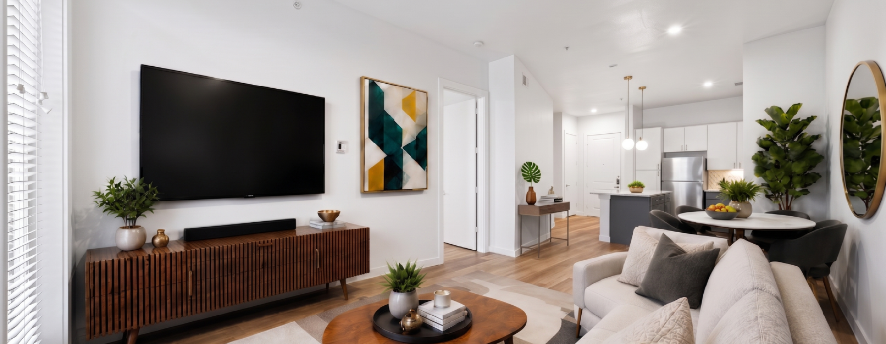 a modern, spacious apartment